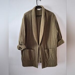 Ag Adriano Goldschmied Olive Green Shawl Collar Blazer